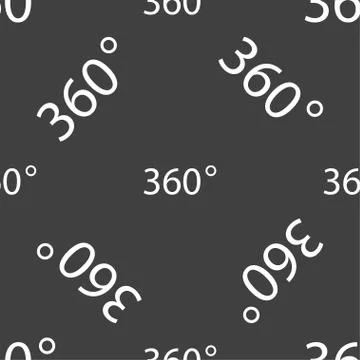 Angle 360 degrees sign icon. Geometry math symbol. Full rotation. Seamless patte イラスト素材