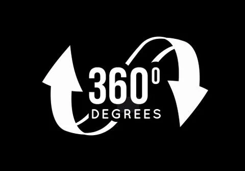 Angle 360 degrees view sign icon. Illustrazione stock