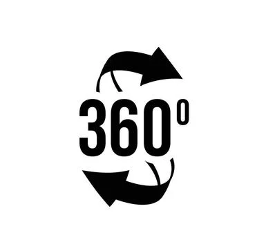Angle 360 degrees view sign icon. Angle 360 degrees view sign icon. The co... Stock Photos