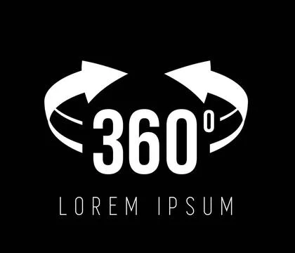 Angle 360 degrees view sign icon. Angle 360 degrees view sign icon. The co... Stock Photos
