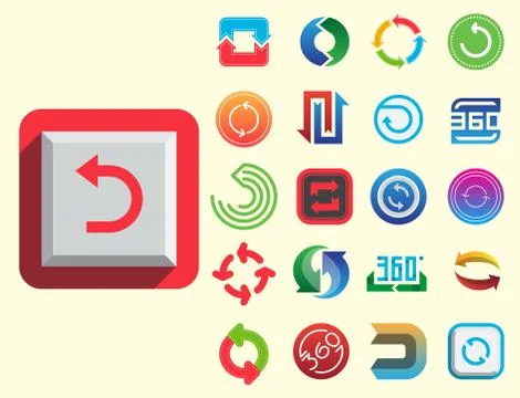 Angle 360 degrees web icons shape mark vector illustration geometry math signs Stock Illustration