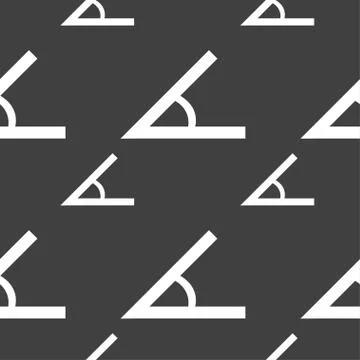 Angle 45 degrees icon sign. Seamless pattern on a gray background. Vector Stock Illustration