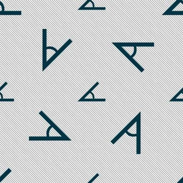 Angle 45 degrees icon sign. Seamless pattern with geometric texture. Vector Stock Illustration