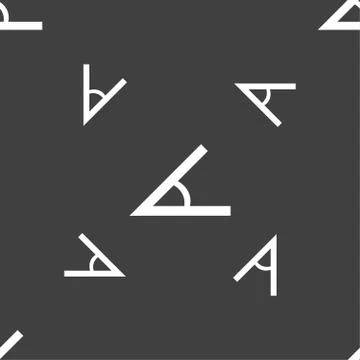 Angle 45 degrees icon sign. Seamless pattern on a gray background. Vector Stock Illustration