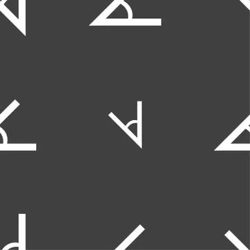 Angle 45 degrees icon sign. Seamless pattern on a gray background. Vector Stock Illustration