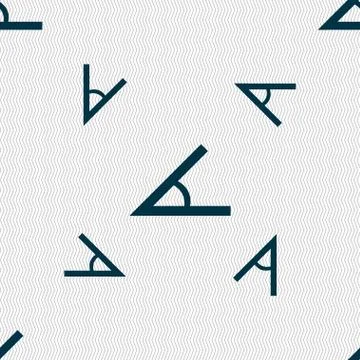 Angle 45 degrees icon sign. Seamless pattern with geometric texture. Stock Illustration