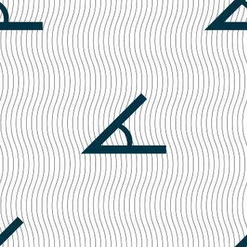 Angle 45 degrees icon sign. Seamless pattern with geometric texture. 스톡 일러스트