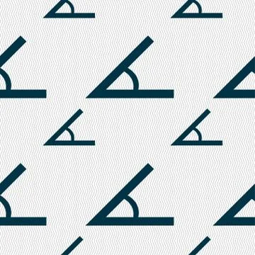 Angle 45 degrees icon sign. Seamless pattern with geometric texture. Stock Illustration