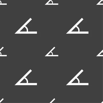 Angle 45 degrees icon sign. Seamless pattern on a gray background. 스톡 일러스트