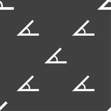 Angle 45 degrees icon sign. Seamless pattern on a gray background. Stock Illustration