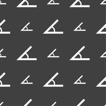 Angle 45 degrees icon sign. Seamless pattern on a gray background. 스톡 일러스트