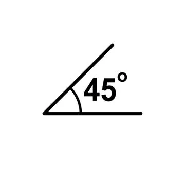 Angle 45 digrees black vector Stock Illustration