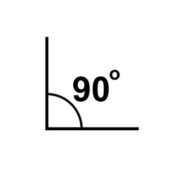 Angle 90 digrees black vector Stock Illustration