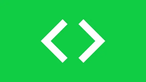 Angle brackets opening apart and closing on green screen Stock Footage 348305527