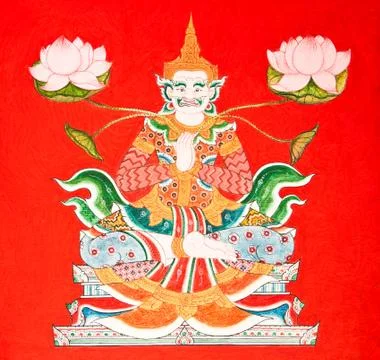 Angle drawing in thai style Stock Photos