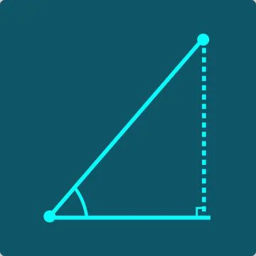 Angle of Elevation Icon – Right Triangle with Line of Sight and Angle Arc Illustration