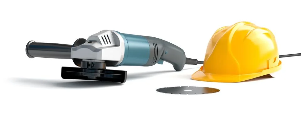 Angle grinder and construction helmet Stock Illustration