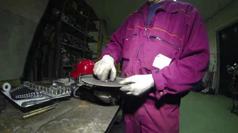 Angle Grinder and High Speed Cutting Disc Stock Footage 39392750