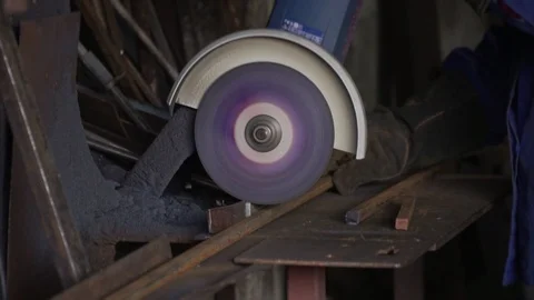 Angle grinder and sparks in slow motion Stock Footage 101948251