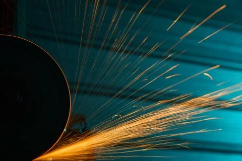 Angle grinder with bright sparkles Stock-Fotos