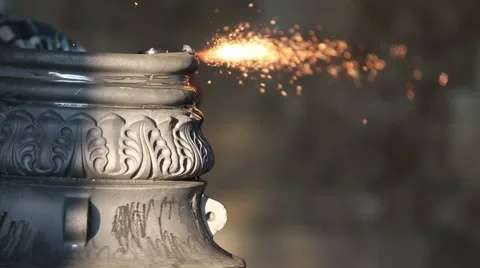 Angle grinder cut metal Stock Footage 61427968