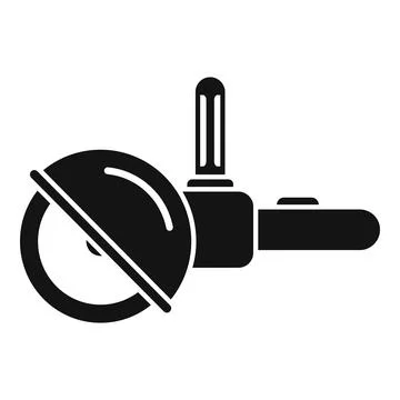 Angle grinder cutting disc showing blade rotation icon Stock Illustration