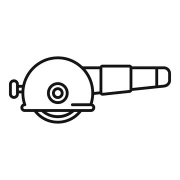 Angle grinder cutting machine icon showing construction tool Stock Illustration