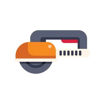 Angle grinder cutting machine icon in flat style Stock Illustration
