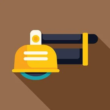 Angle grinder cutting machine isolated on brown background with long shadow Stock Illustration