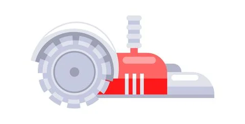 Angle grinder cutting machine tool with rotating blade for construction and Stock-Illustration