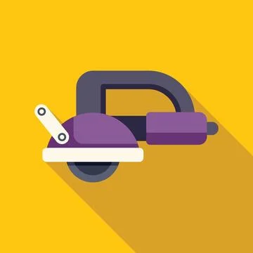 Angle grinder cutting machine on yellow background with shadow Stock Illustration