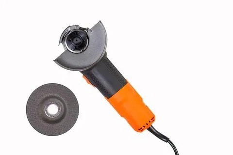 Angle grinder with disc for cutting and grinding tasks Stock Photos