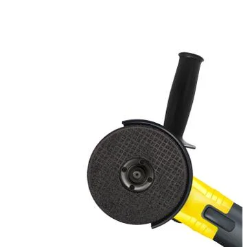 Angle grinder electric isolated on white background. Realistic power tool Stock Illustration