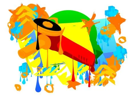 Angle grinder graffiti. Abstract modern street art decoration performed in .. 스톡 일러스트