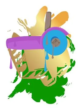 Angle grinder graffiti. Abstract modern street art decoration performed in .. 스톡 일러스트