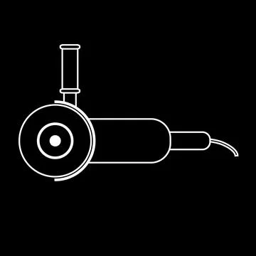 Angle grinder icon on black. Stock Illustration