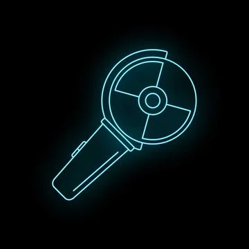 Angle grinder icon glowing in abstract neon style Stock Illustration