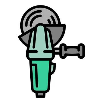 Angle grinder icon, outline style Stock Illustration