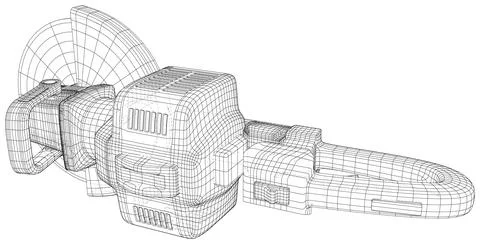 Angle grinder machine gasoline cutter machinery technology. EPS10 format. Wire Illustrazione stock