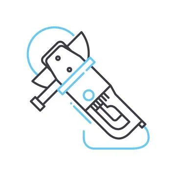 Angle grinder machine line icon, outline symbol, vector illustration, concept Stock Illustration