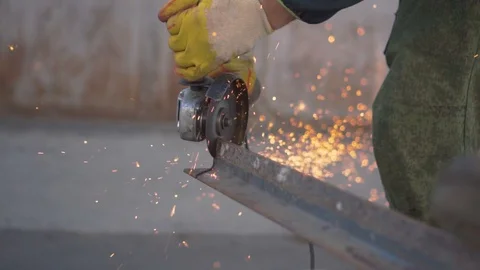 Angle grinder metal work Stock Footage 99044112