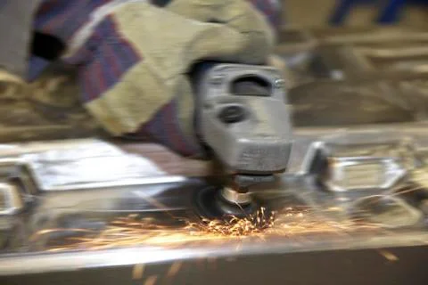 Angle grinder with movement Stock Photos
