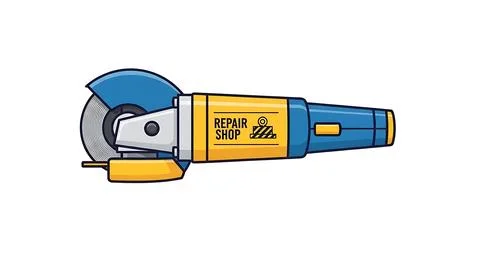 Angle grinder power tool for construction and home repair Stock Illustration