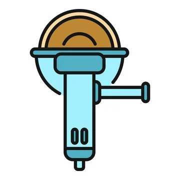 Angle grinder power tool for construction and metalworking icon Stock Illustration