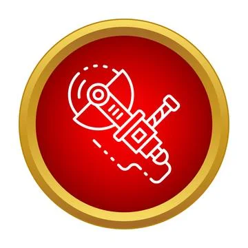 Angle grinder power tool cutting symbol icon Stock Illustration