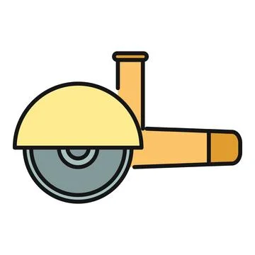 Angle grinder power tool cutting construction equipment icon Stock Illustration