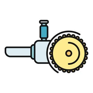 Angle grinder power tool cutting metal icon イラスト素材