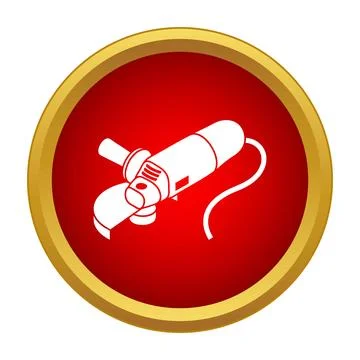 Angle grinder power tool icon displaying construction work Stock Illustration