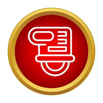 Angle grinder power tool icon in red circle Stock Illustration