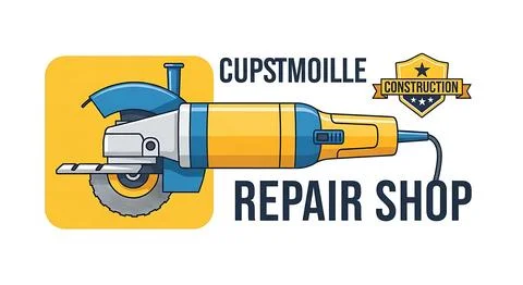Angle grinder power tool icon for construction repair shop Stock Illustration